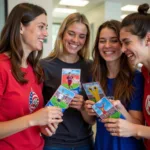 Football Fans Engaging with Flashcards