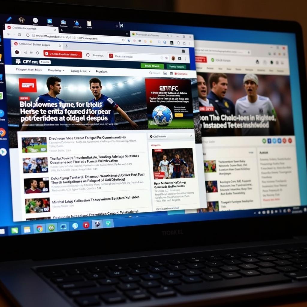 Accessing football news websites on your computer