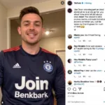 Football Player Engaging with Fans on TikTok