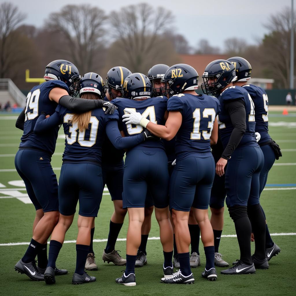 Football Team Huddle After Loss