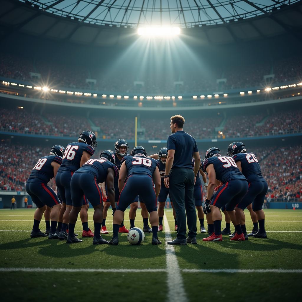 Football Team Huddle Discussing Strategy