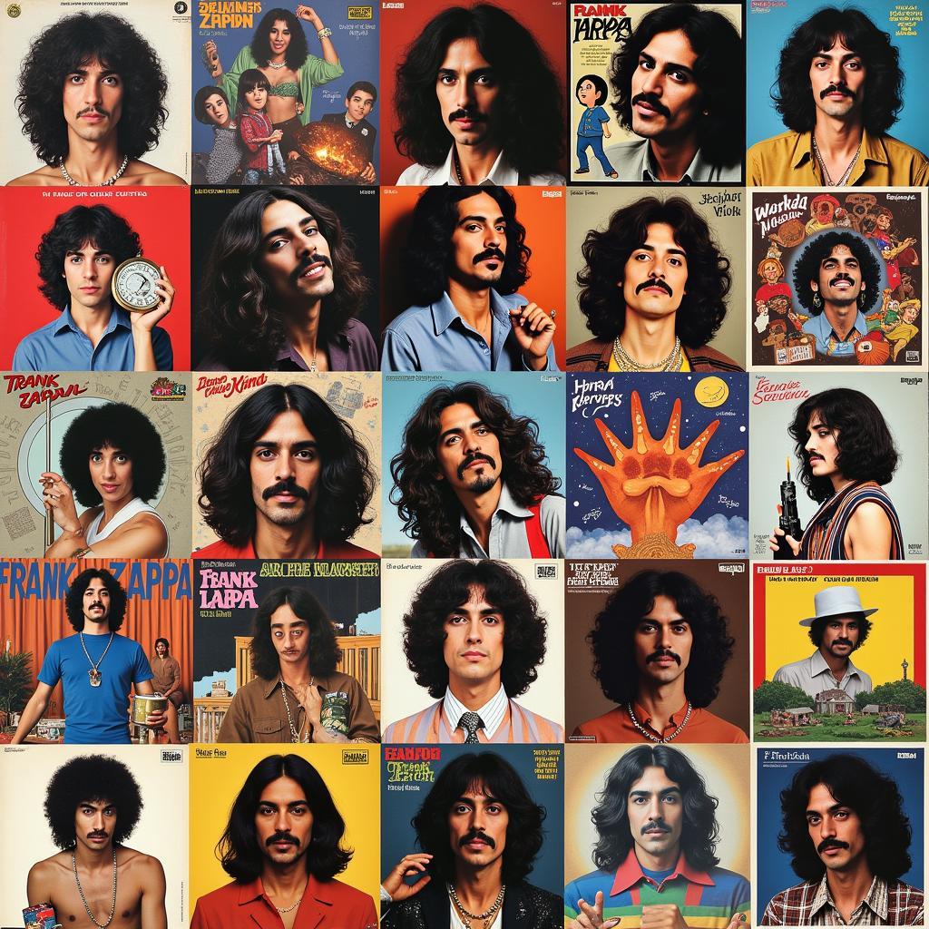 A collection of Frank Zappa album covers