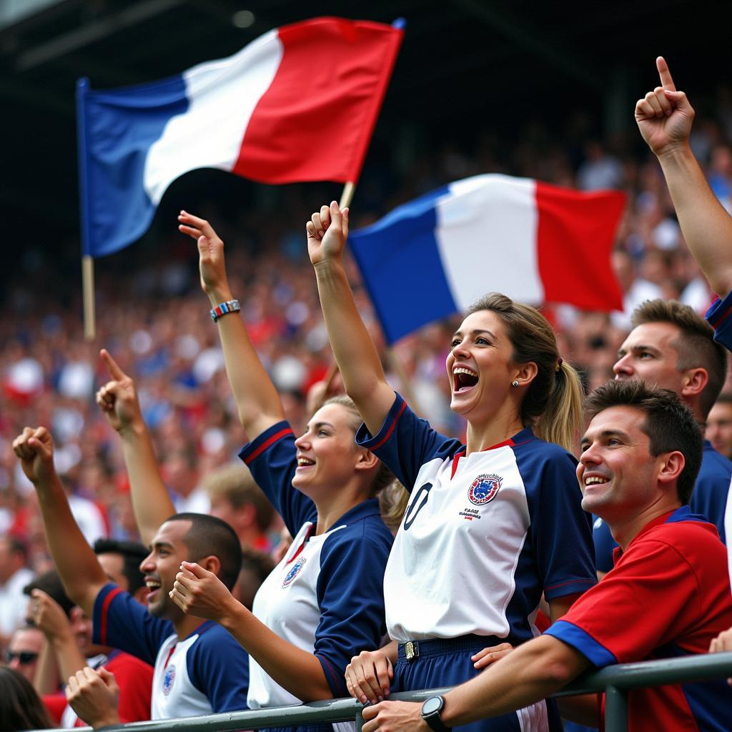 French fans celebrate their team's victory in the 1998 World Cup final.