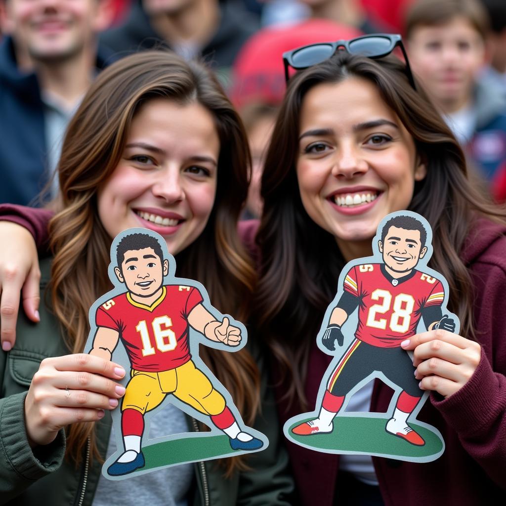 Fans Holding Frosted Fan Paper Player Cutouts