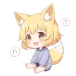 Cute chibi Fubuki fan art highlighting her fox ears