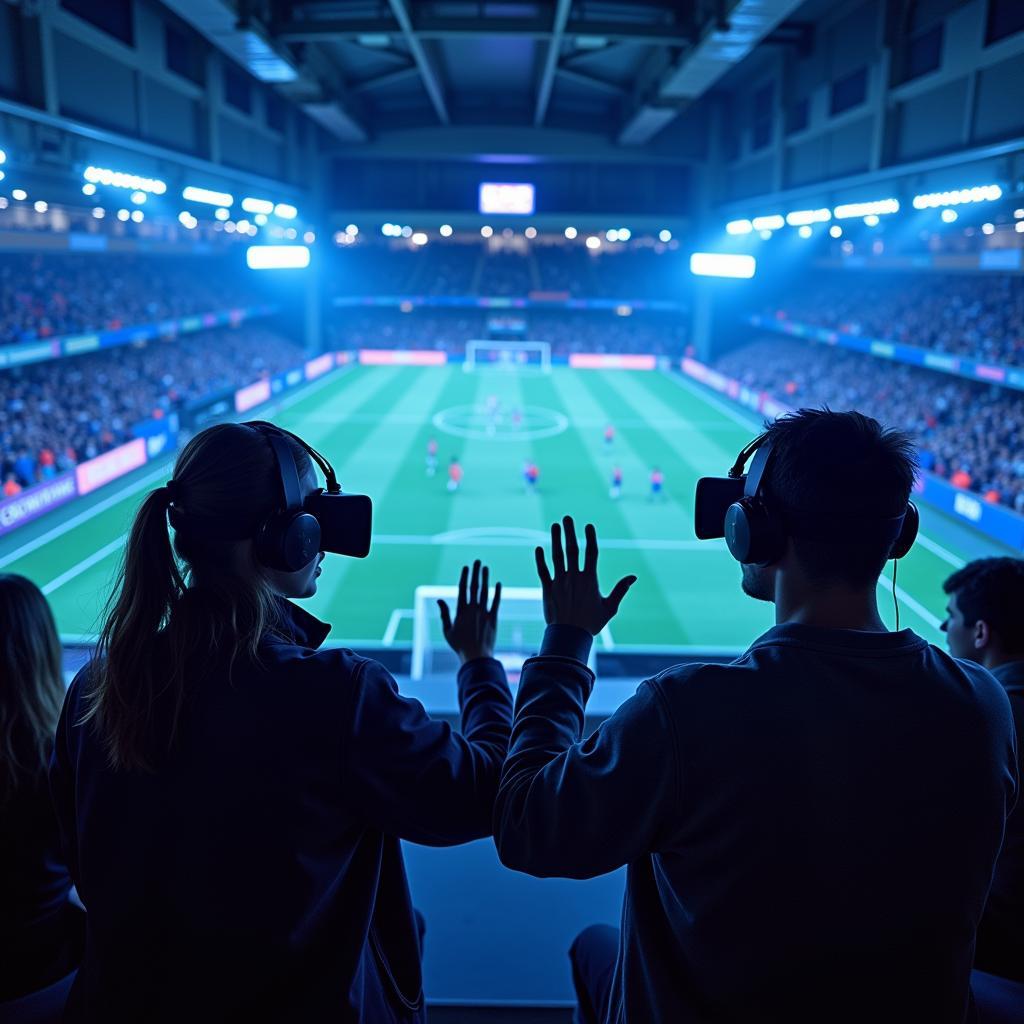 Fans experience a Leicester City match in virtual reality.