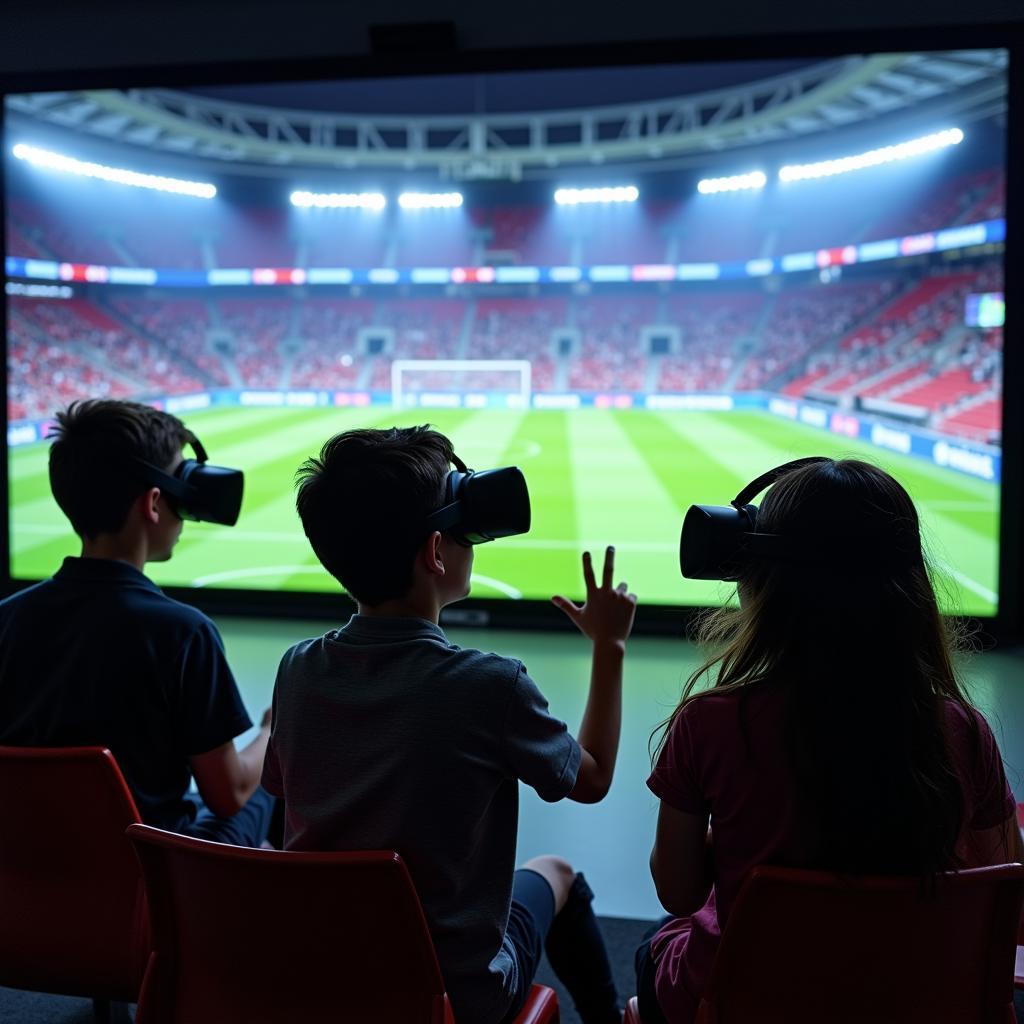 Fans Experiencing Sports in Virtual Reality during School Break