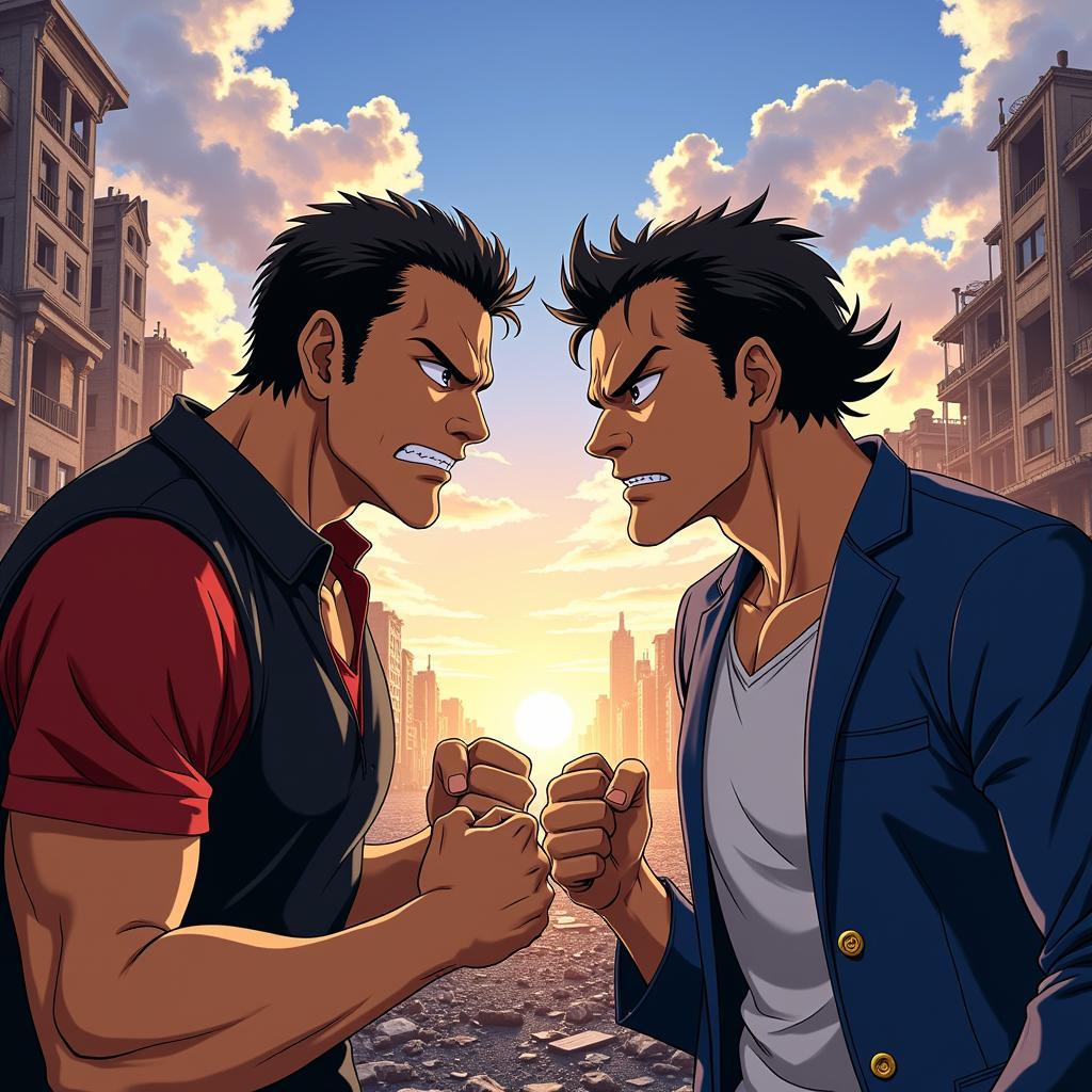 Garp and Akainu Facing Off