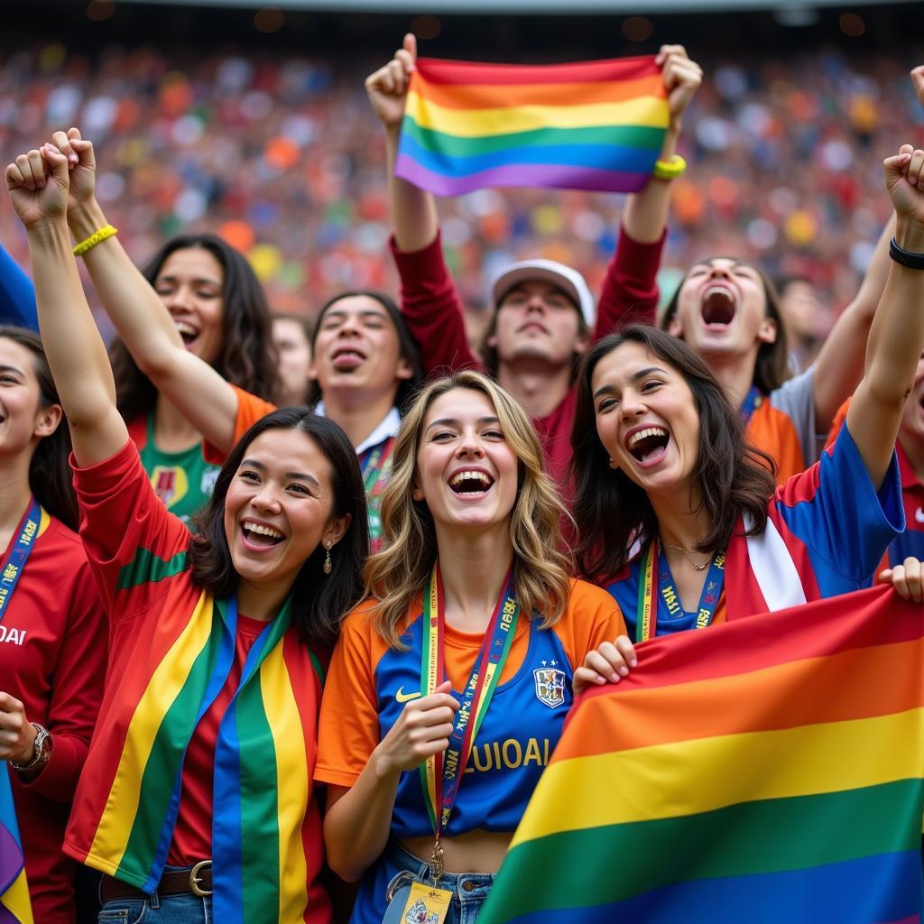 Gay Football Fans Celebrating a Goal