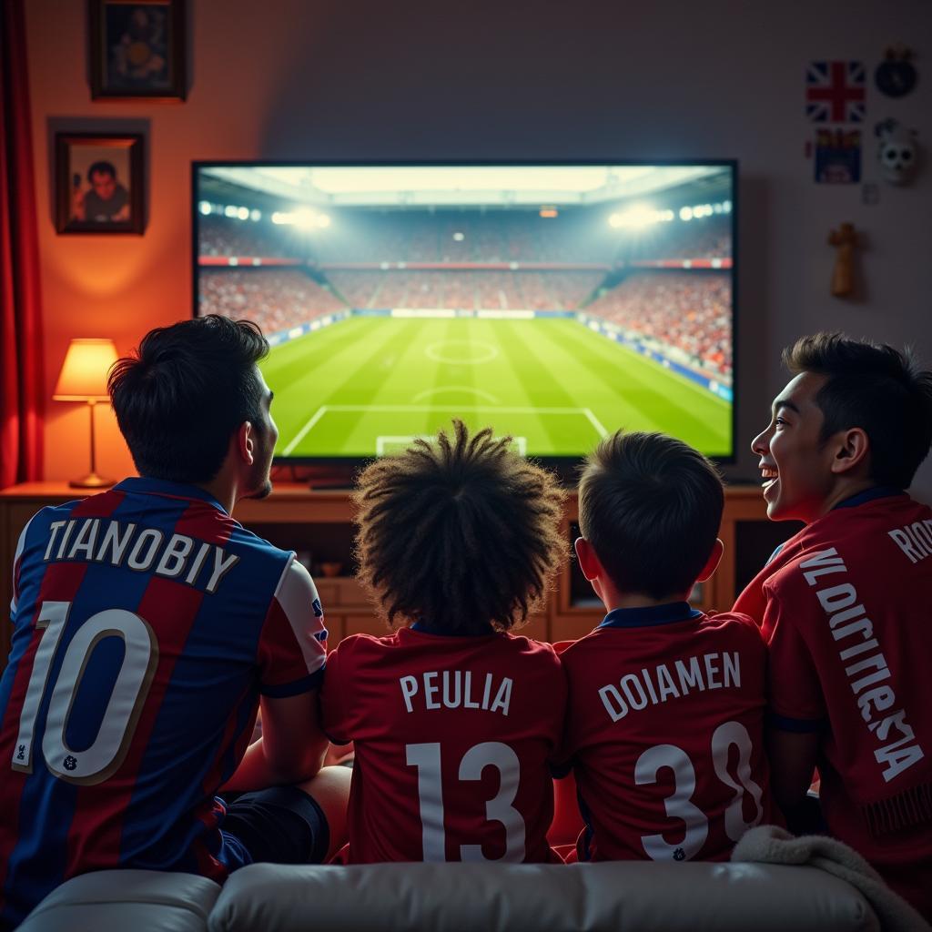 General Fan Family Watching Football