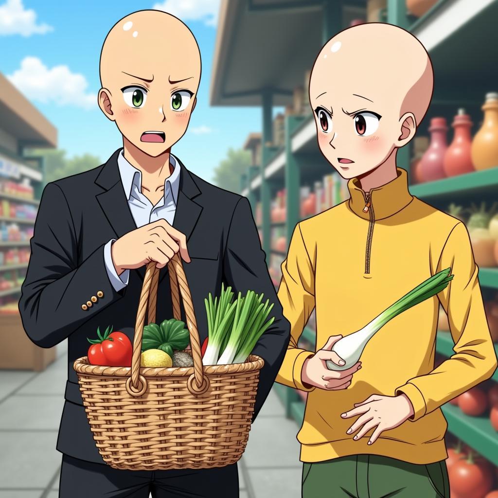 Genos and Saitama Grocery Shopping