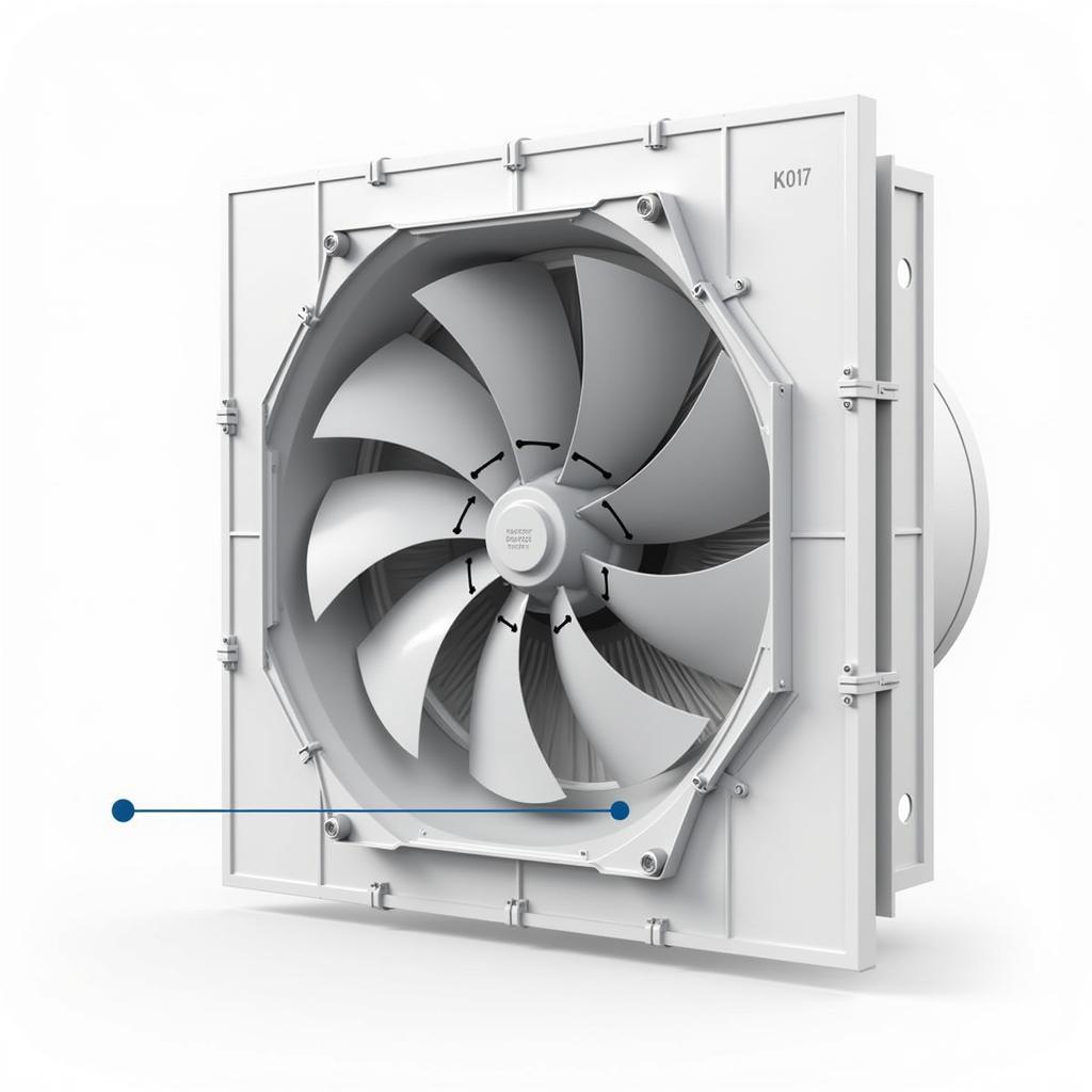 Diagram of a central fan system illustrating geometric principles