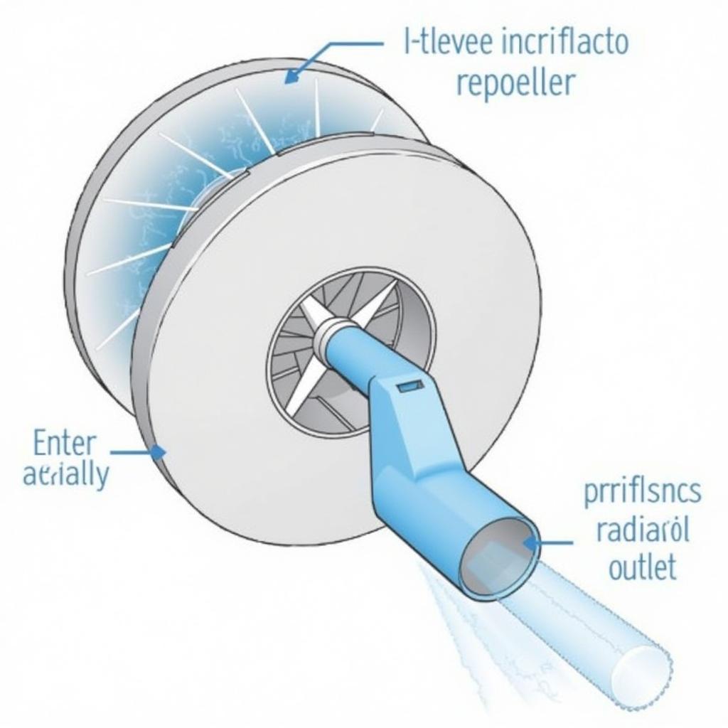 Diagram Illustrating Airflow in a Geometric Form Centrifugal Fan