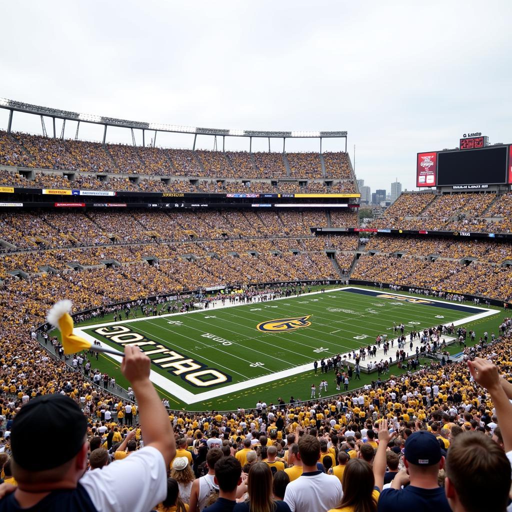 Georgia Tech Yellow Jackets Fans Cheering in Bobby Dodd Stadium