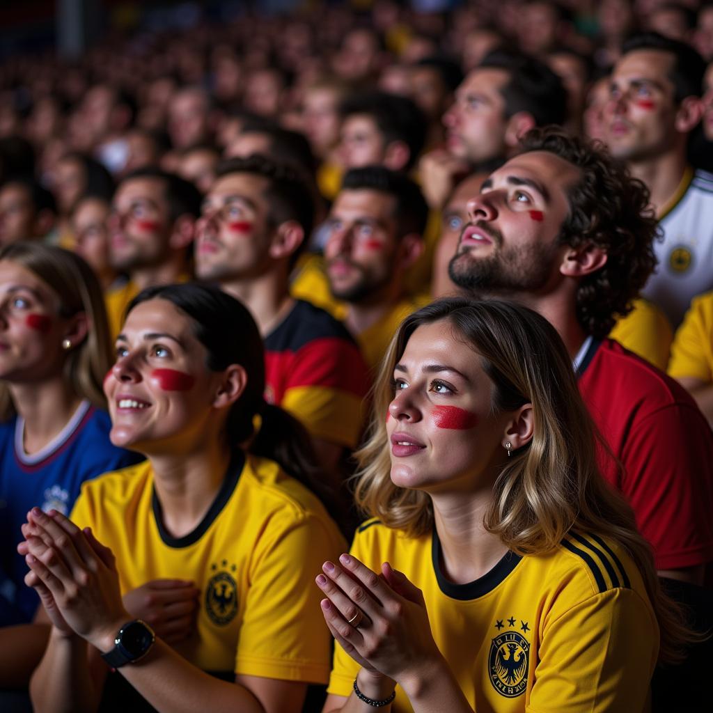 German fans anxiously watching the World Cup 2018 match against Sweden