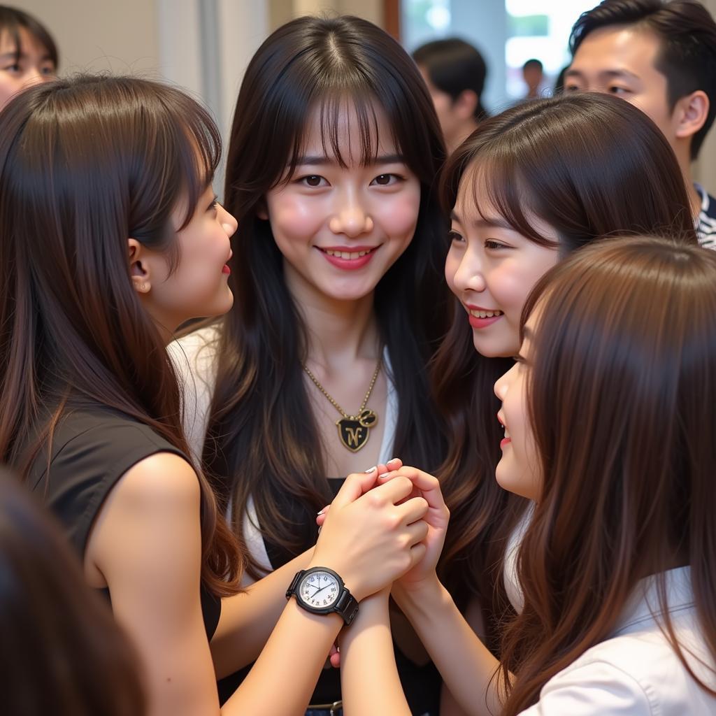 GFriend interacting with fans at a fan meeting