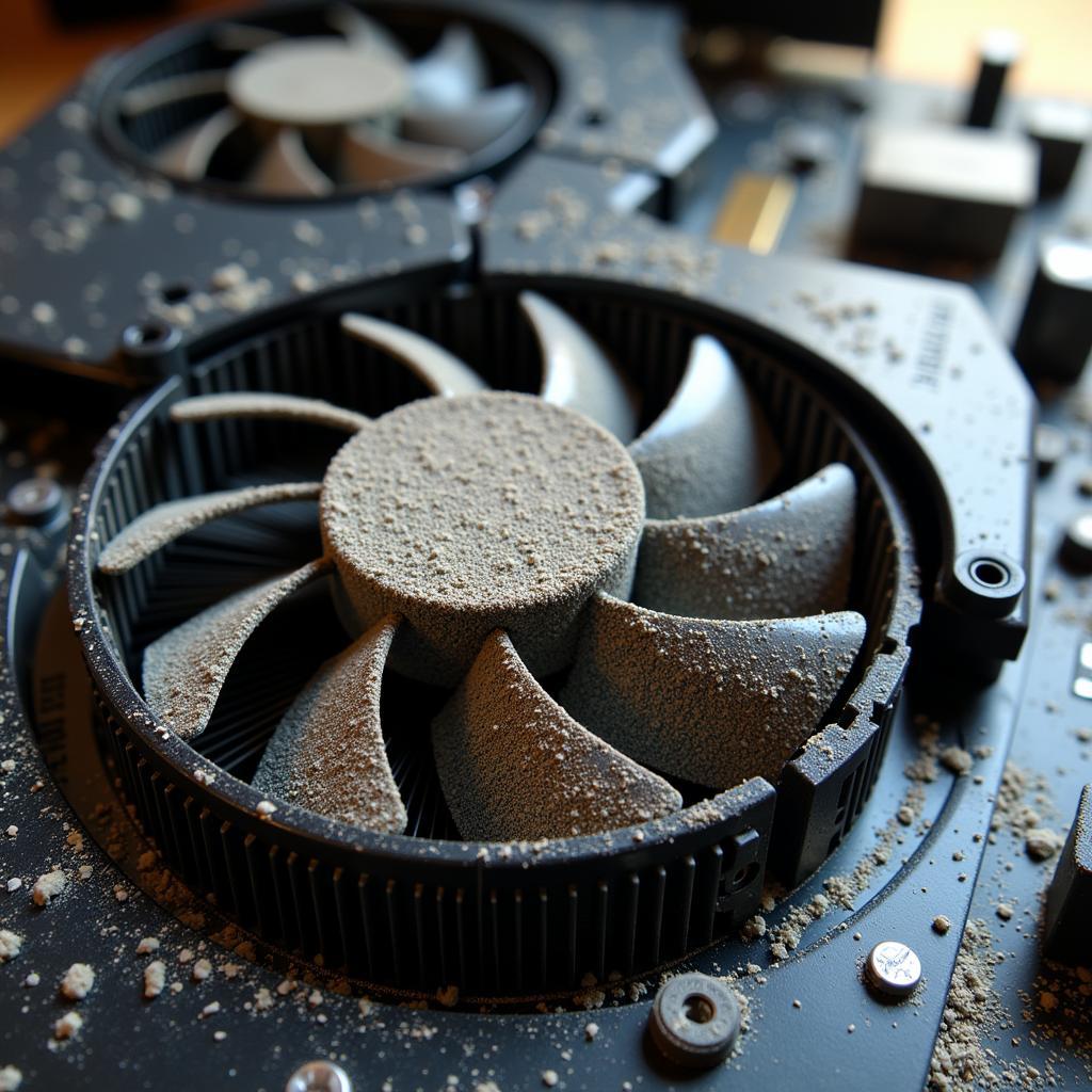 Gigabyte GT 630 Fan Covered in Dust