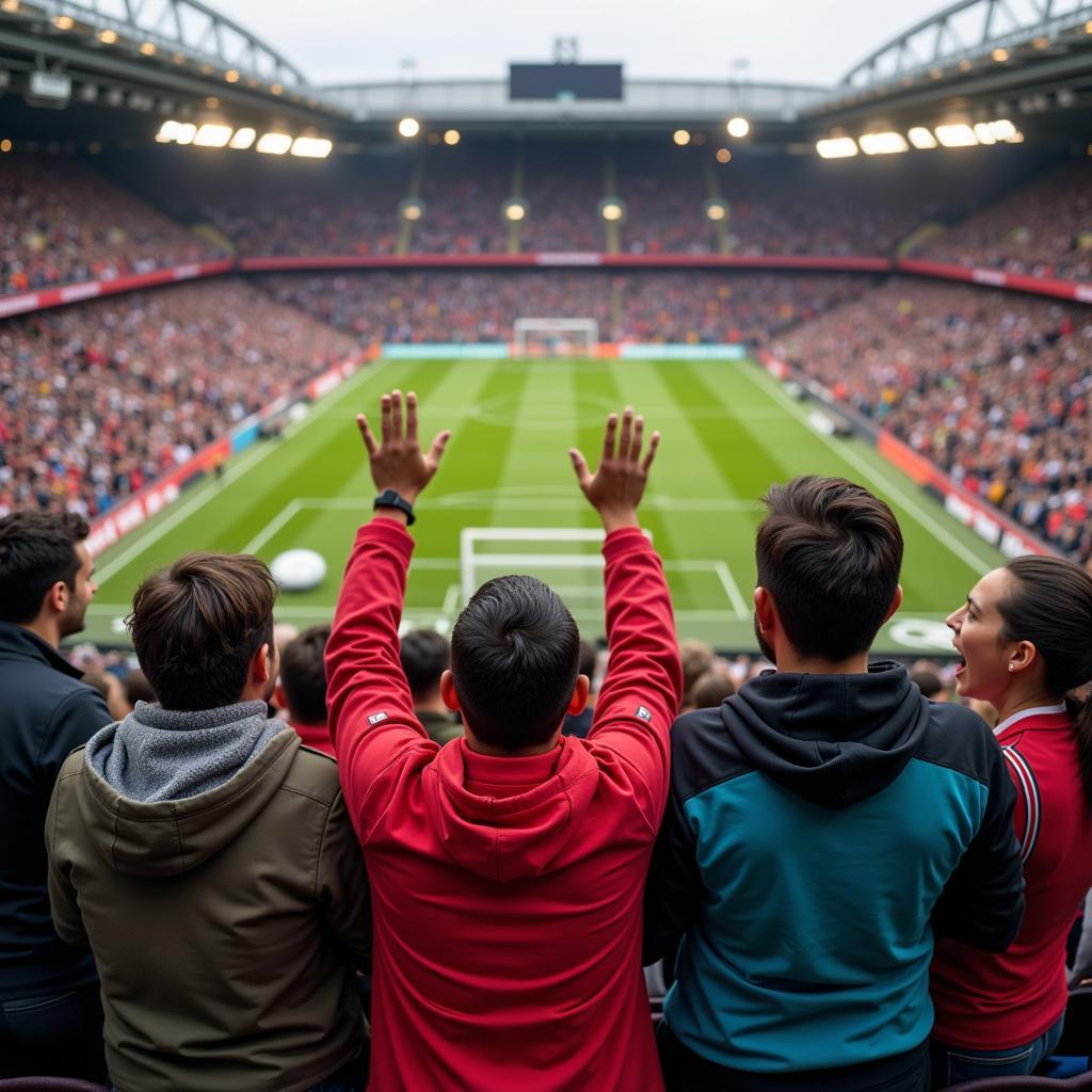 Global Football Fans Watching a Match