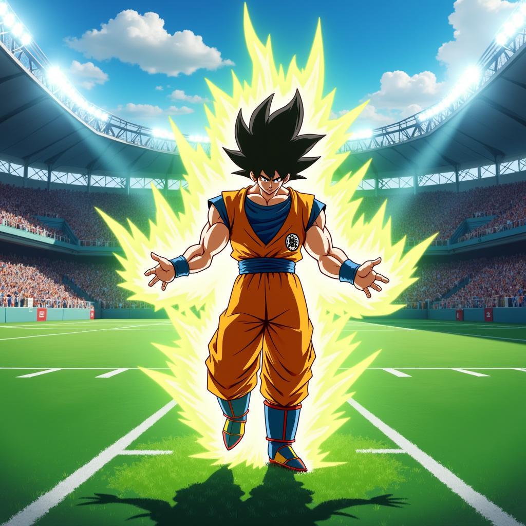 Goku on a Football Field Fusion