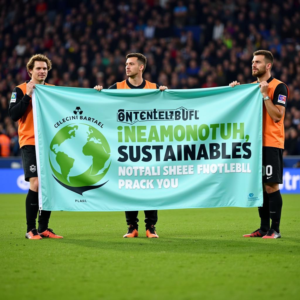 Greentrekker Fans Holding Banner at Match