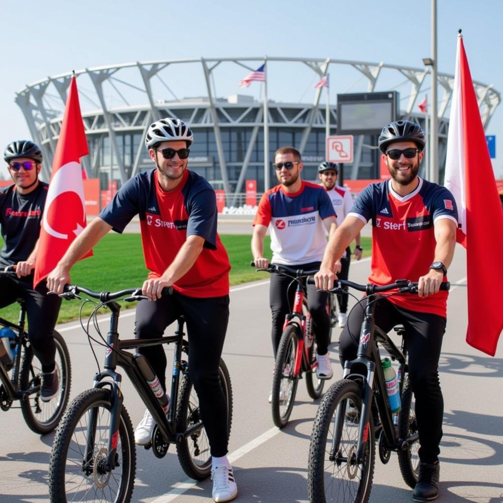 Greentrekker Fans Traveling by Bicycle