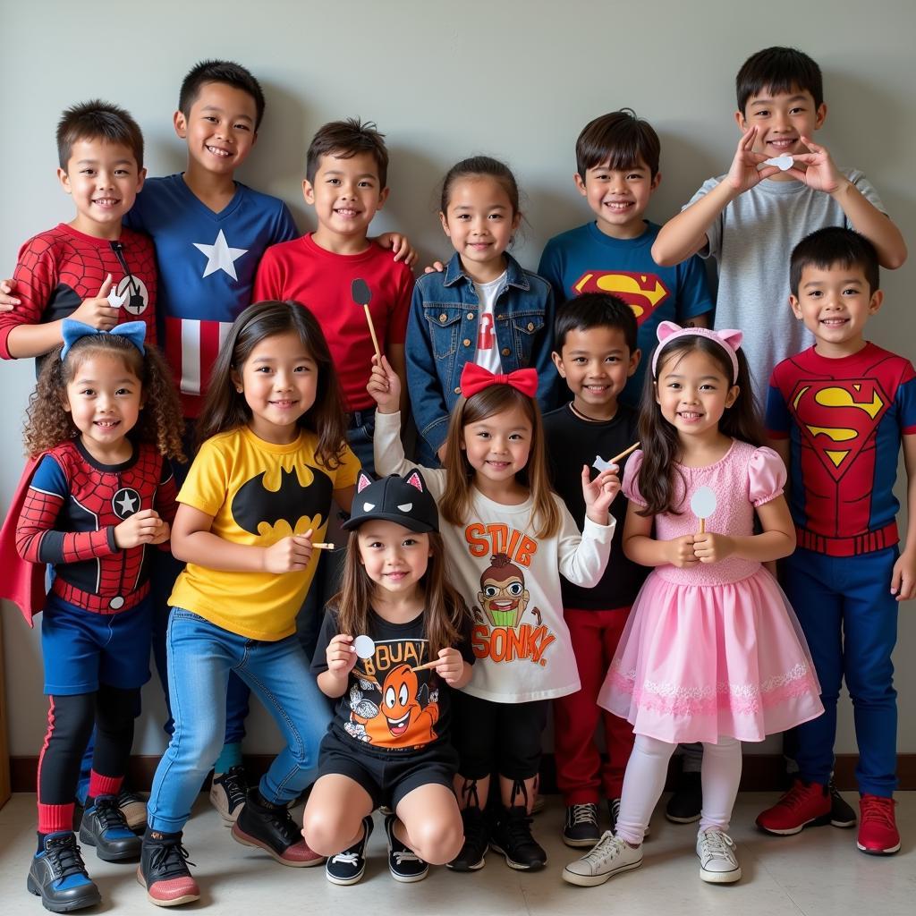 Group of Children Dressed Up as Their Favorite Characters