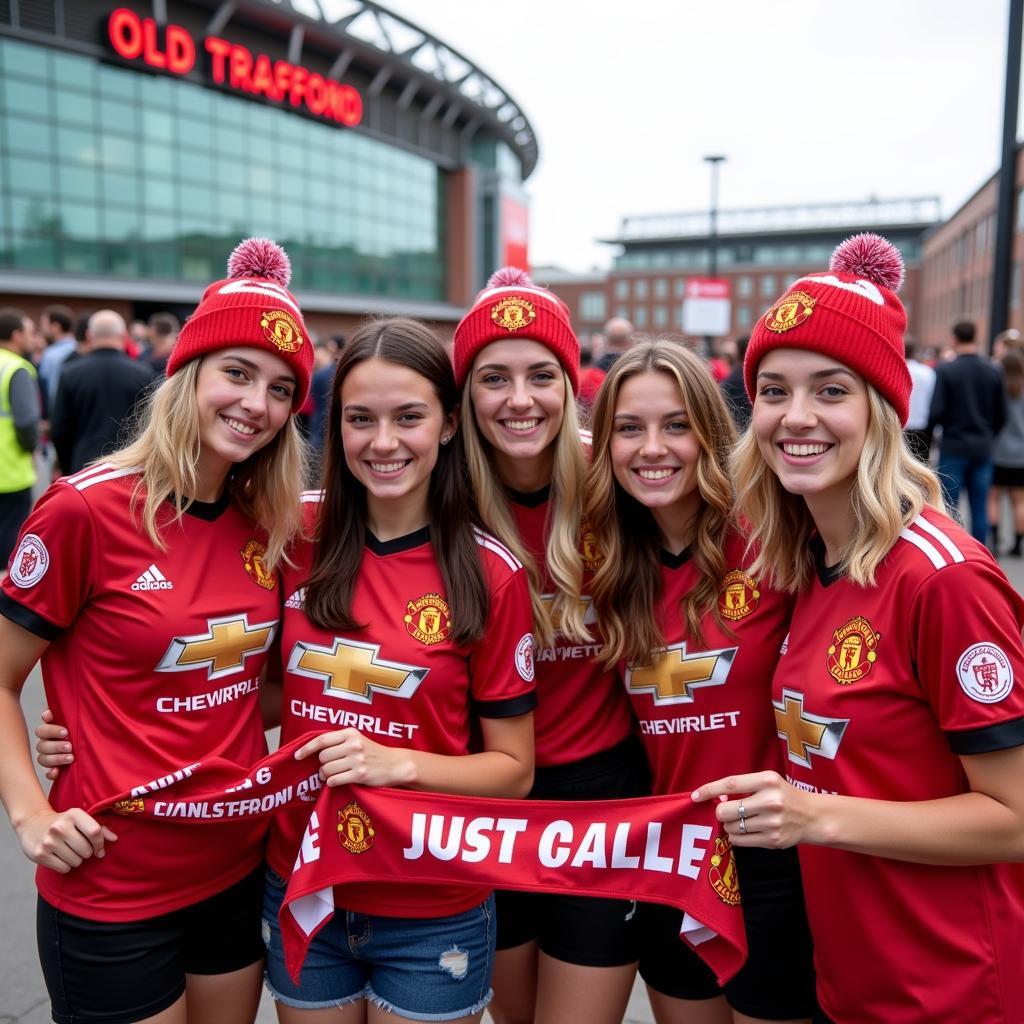 Group of Hot Girl Fan MU at Stadium