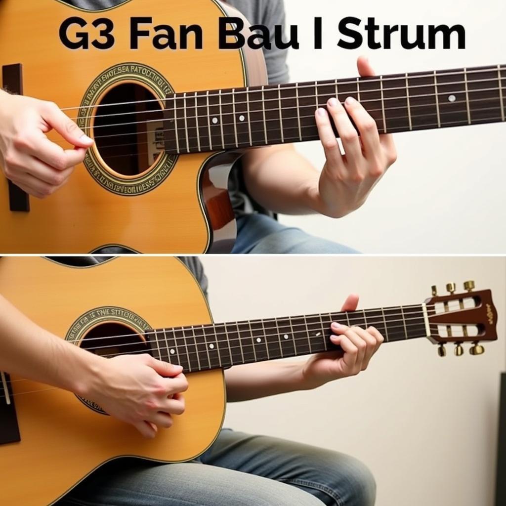 Guitarist Practicing the Fan Strum Technique