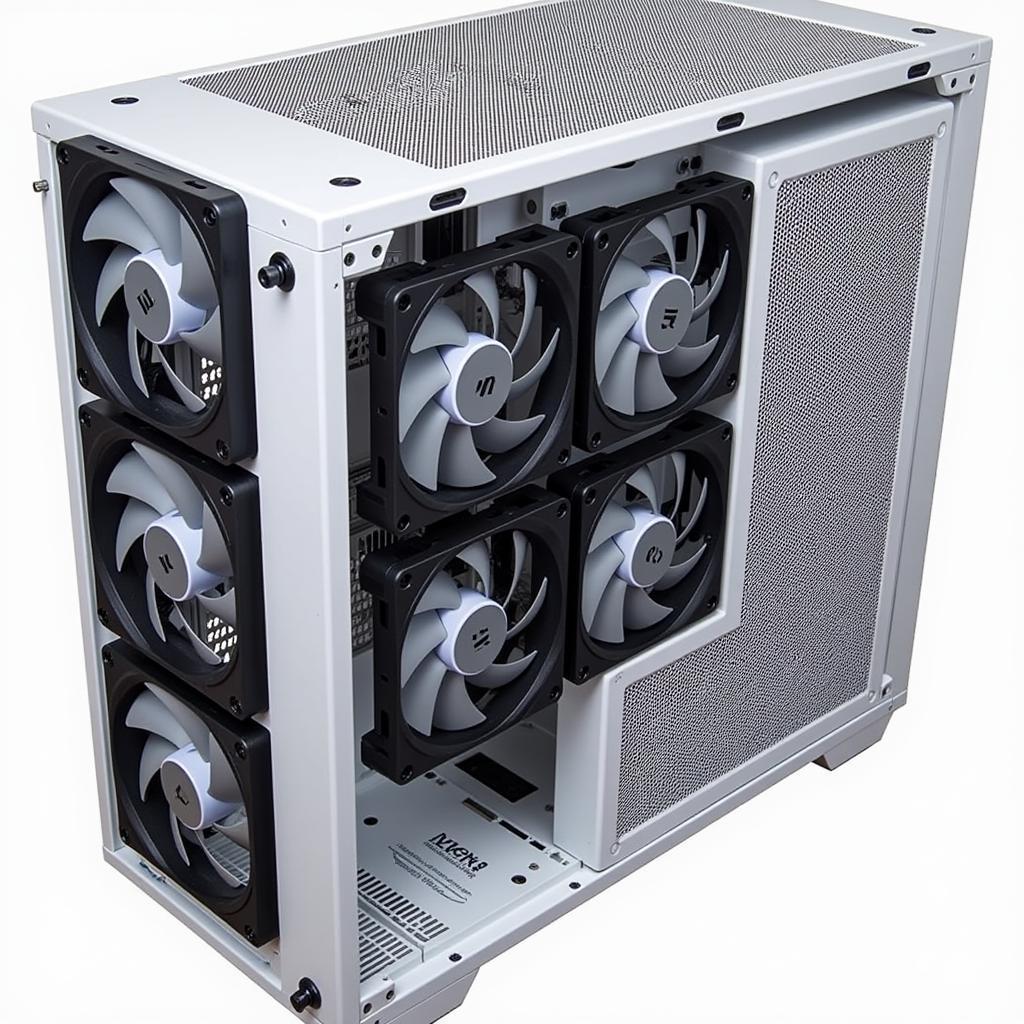 H500P Mesh White Case with 5 Quiet Fans