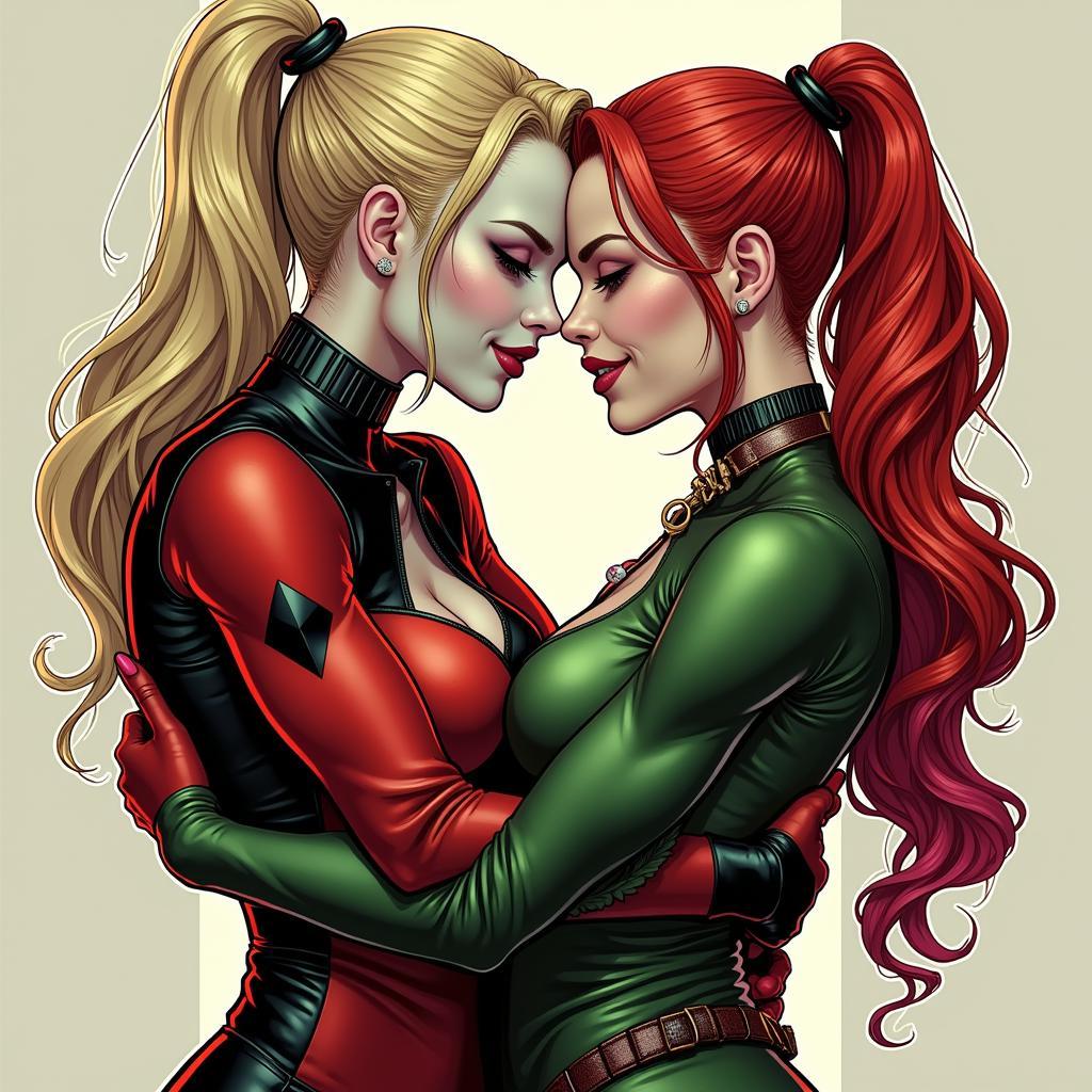 Harley and Poison Ivy Share an Intimate Moment