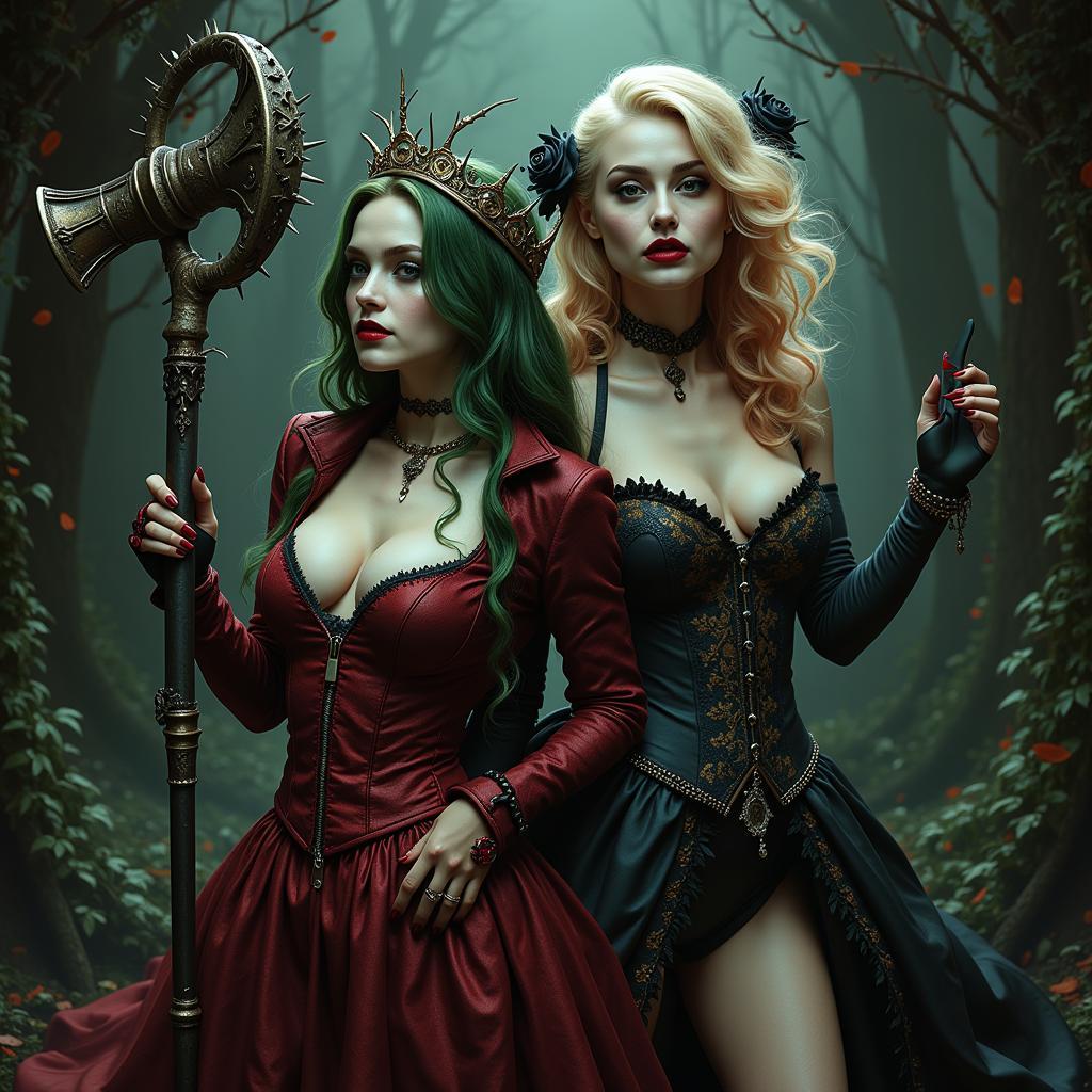 Harley Quinn and Poison Ivy Gothic Fanart