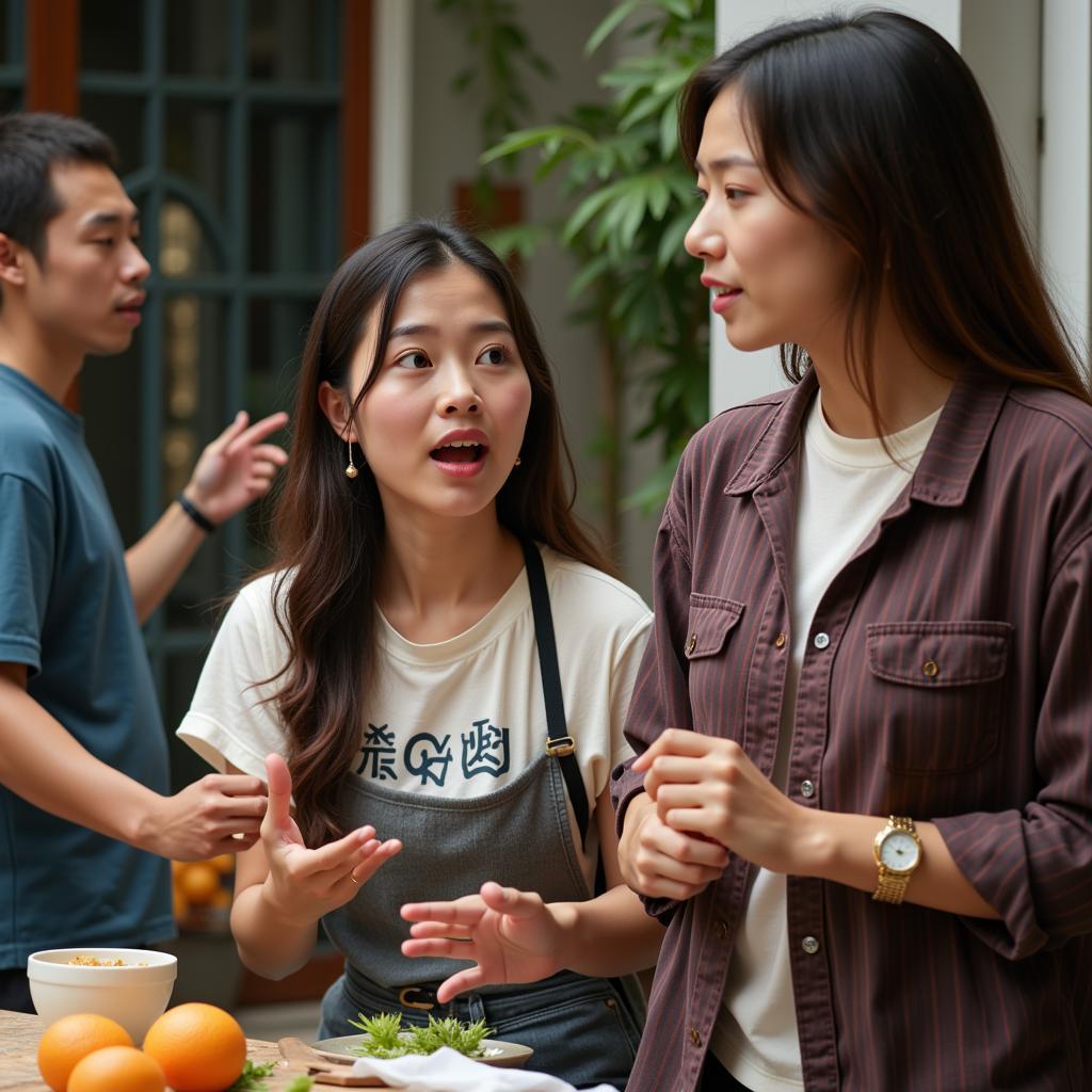 Hậu Hoàng performing a comedy skit