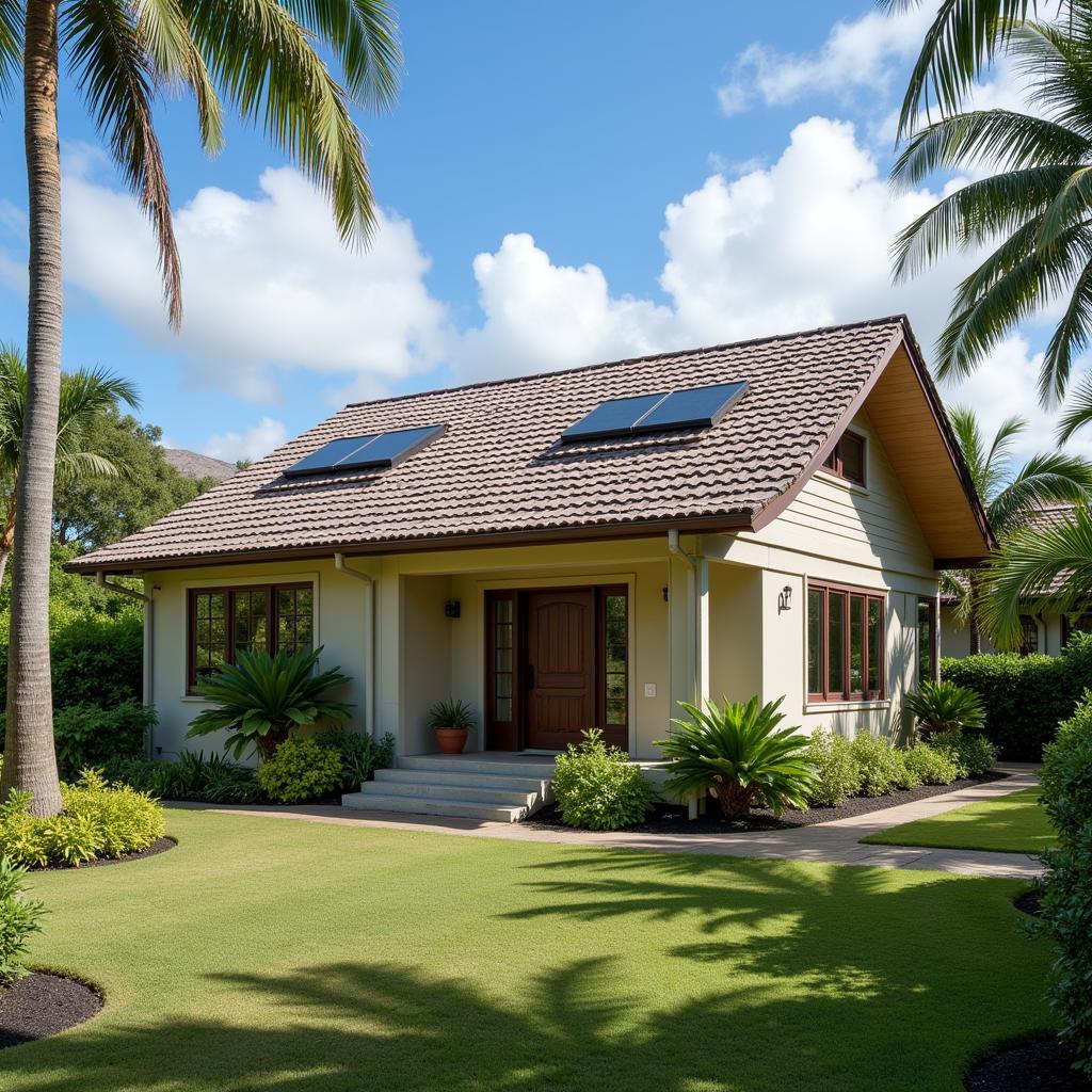 A Hawaiian home featuring both skylights and solar fans