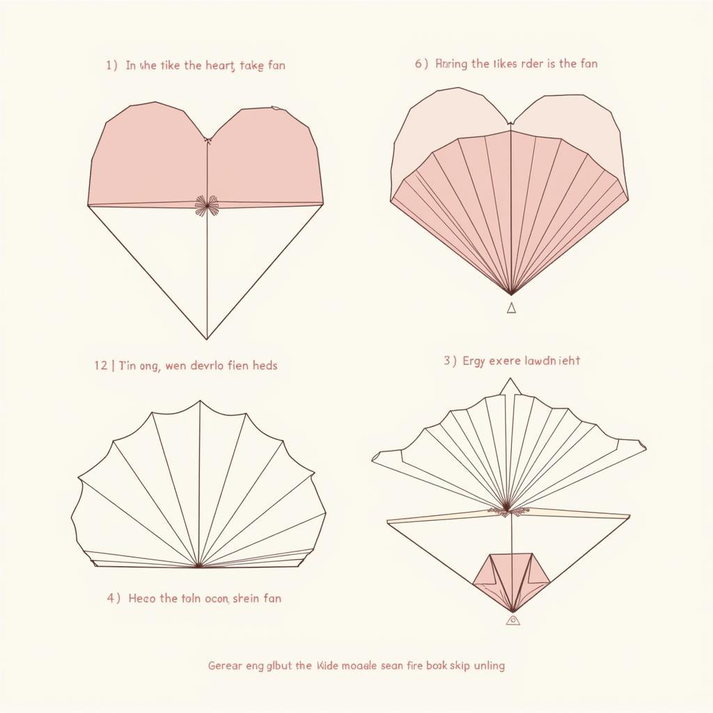 Heart-Shaped Fan Origami Diagram