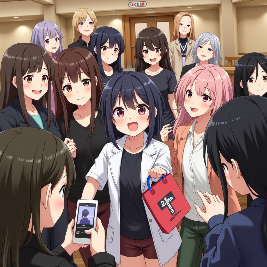 Fans enjoying themselves at a Hibiki Otsuki fan meeting