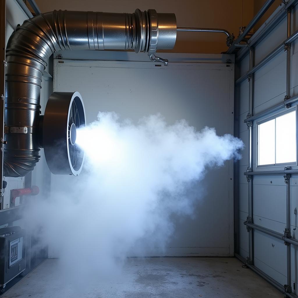 Hobby spray booth fan extracting fumes