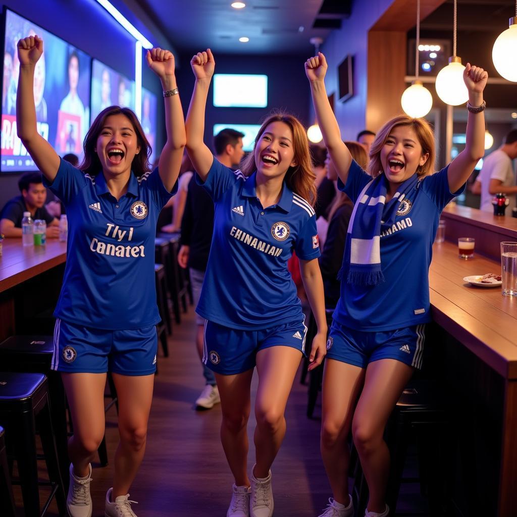 Thai Chelsea Fans Celebrating a Victory