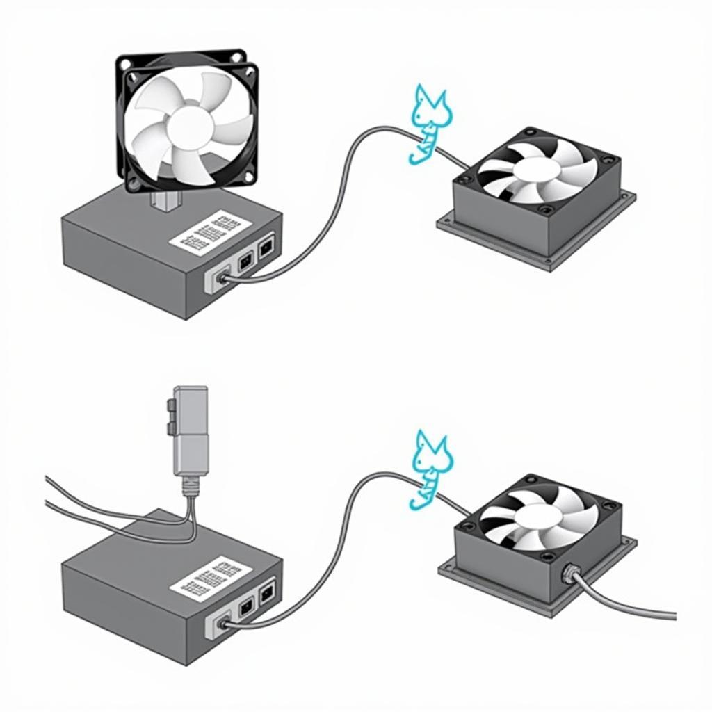 Hotplug Fans Explained: A diagram illustrating the hotplugging process of a fan, showing the connection and disconnection to a system without interrupting operation.