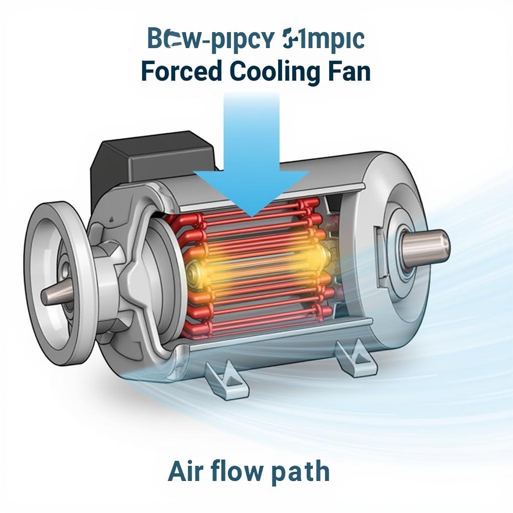 Hoyer Motor with Integrated Forced Cooling Fan Diagram