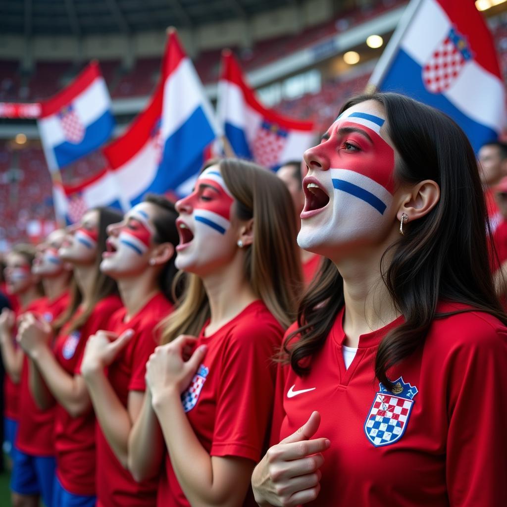 Croatian Fans Singing National Anthem