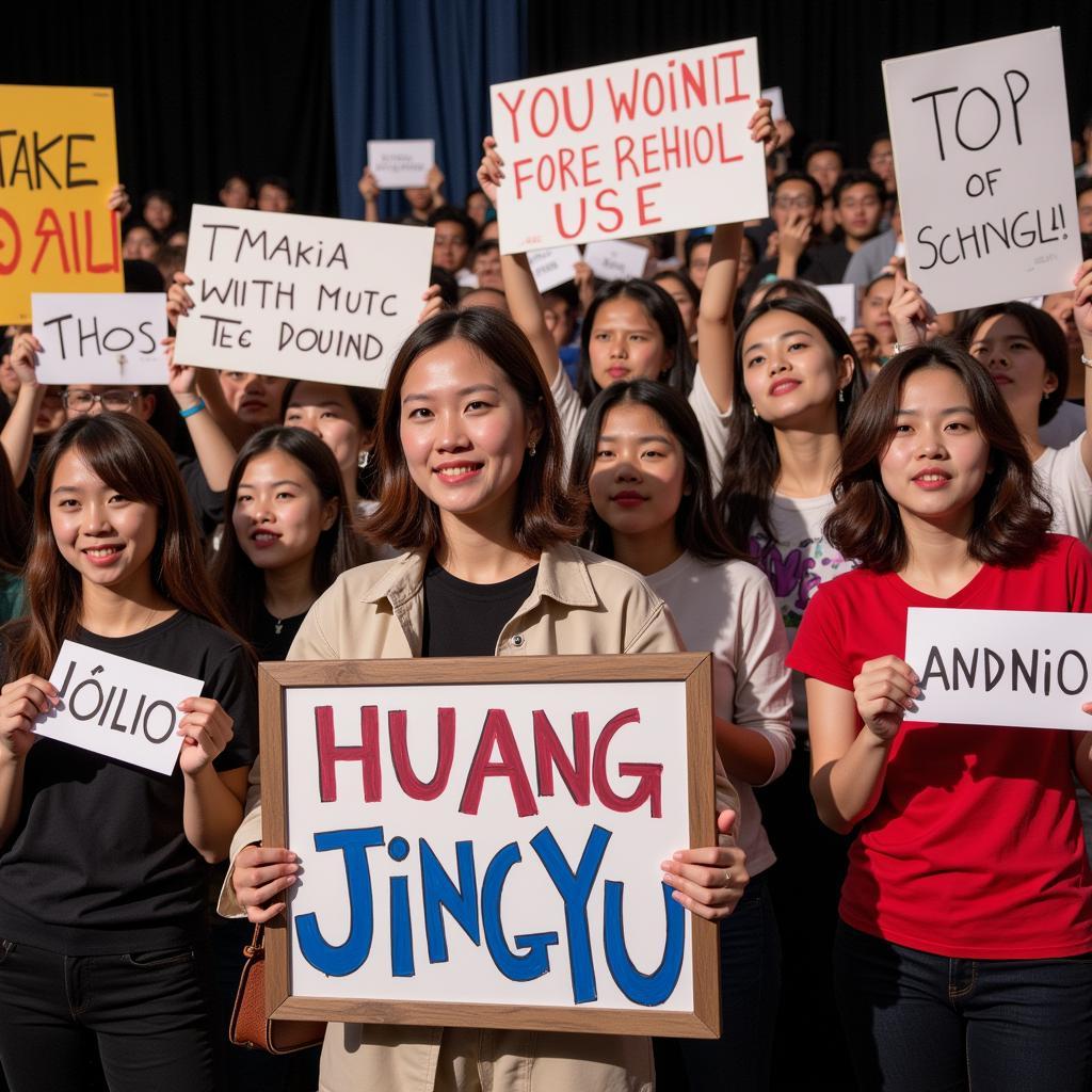 Fans from around the world attending a Huang Jingyu fan meeting