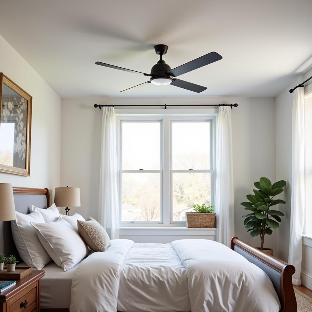 HVLS fan in a bedroom