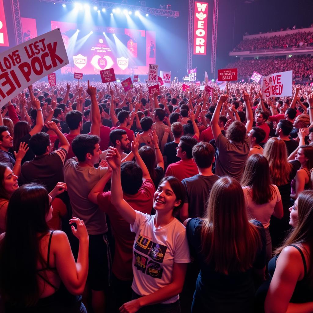 Fans celebrating at the I Love You Fan Party 2019