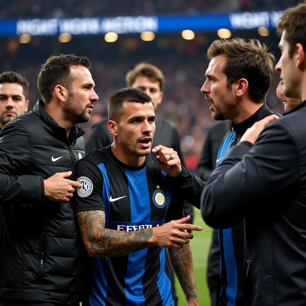 Icardi confronting Inter Milan fans