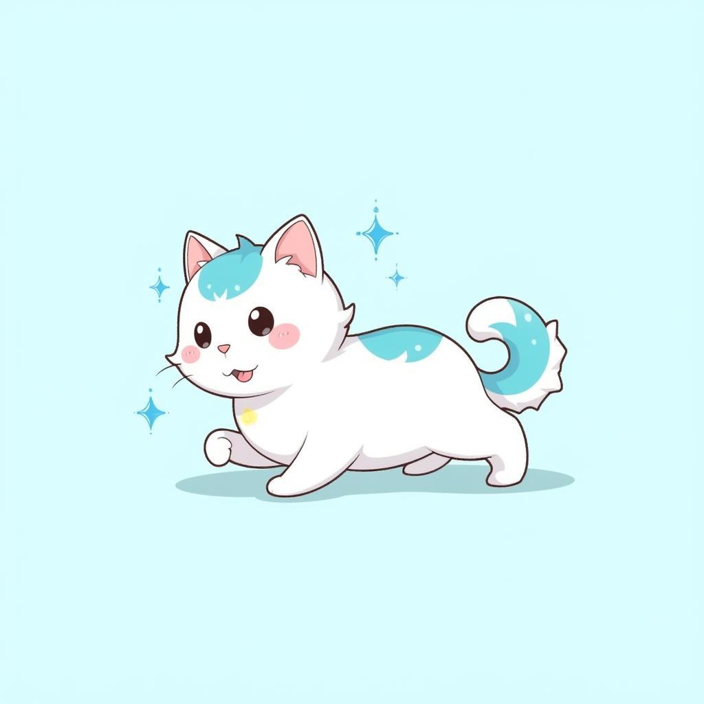 Cute Chibi Ice Crystal Cat Fan Art