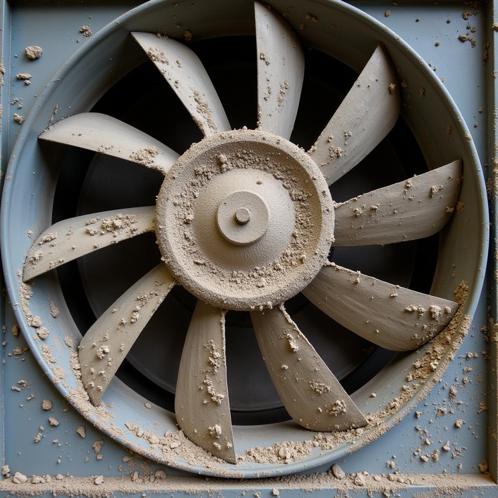 Sediment Buildup on Industrial Fan Blades