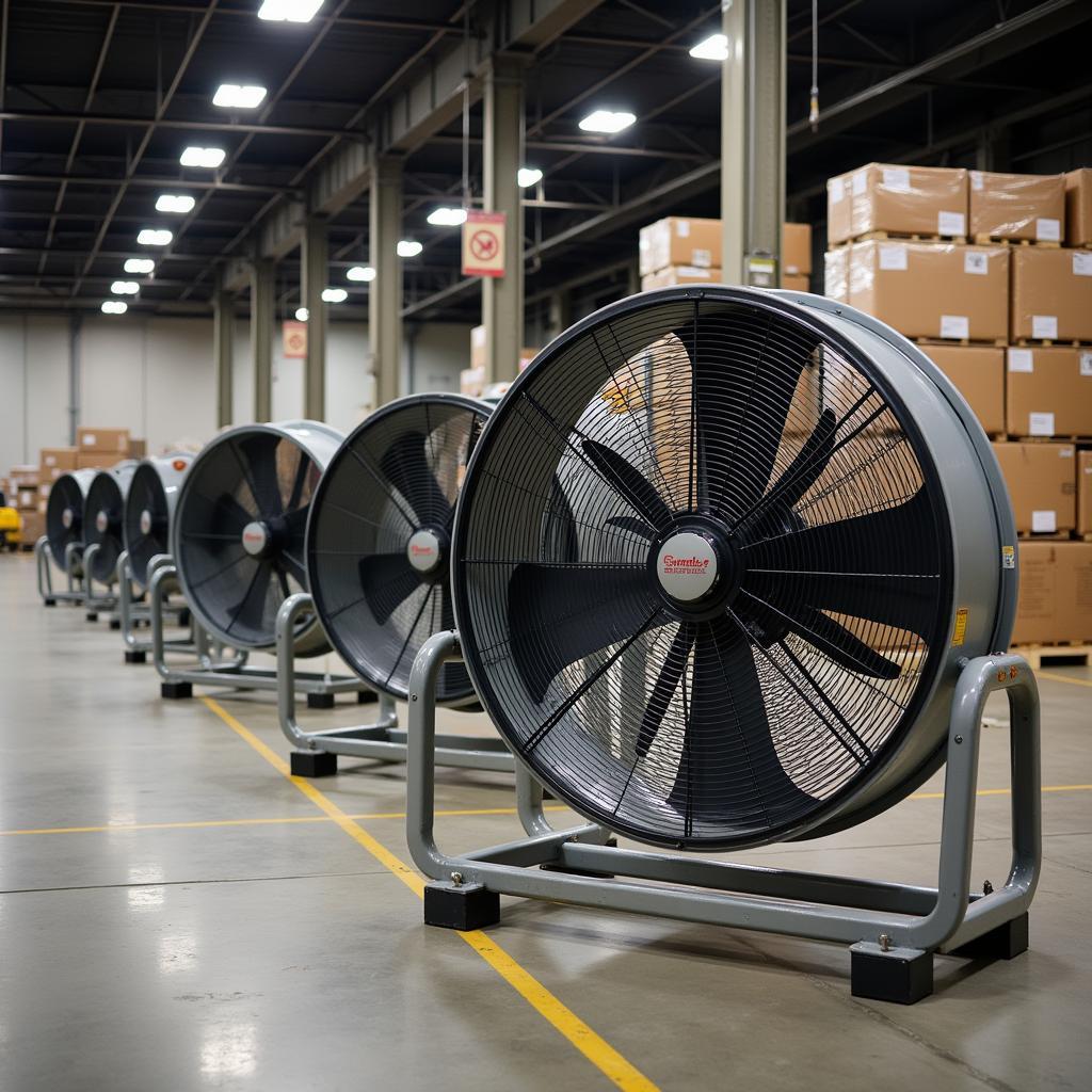 Industrial High-Temperature Fans Cooling a South Dakota Warehouse