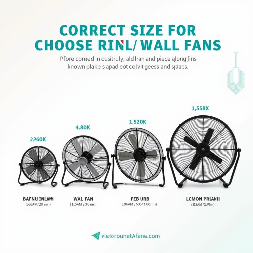 Different sizes of industrial wall fans