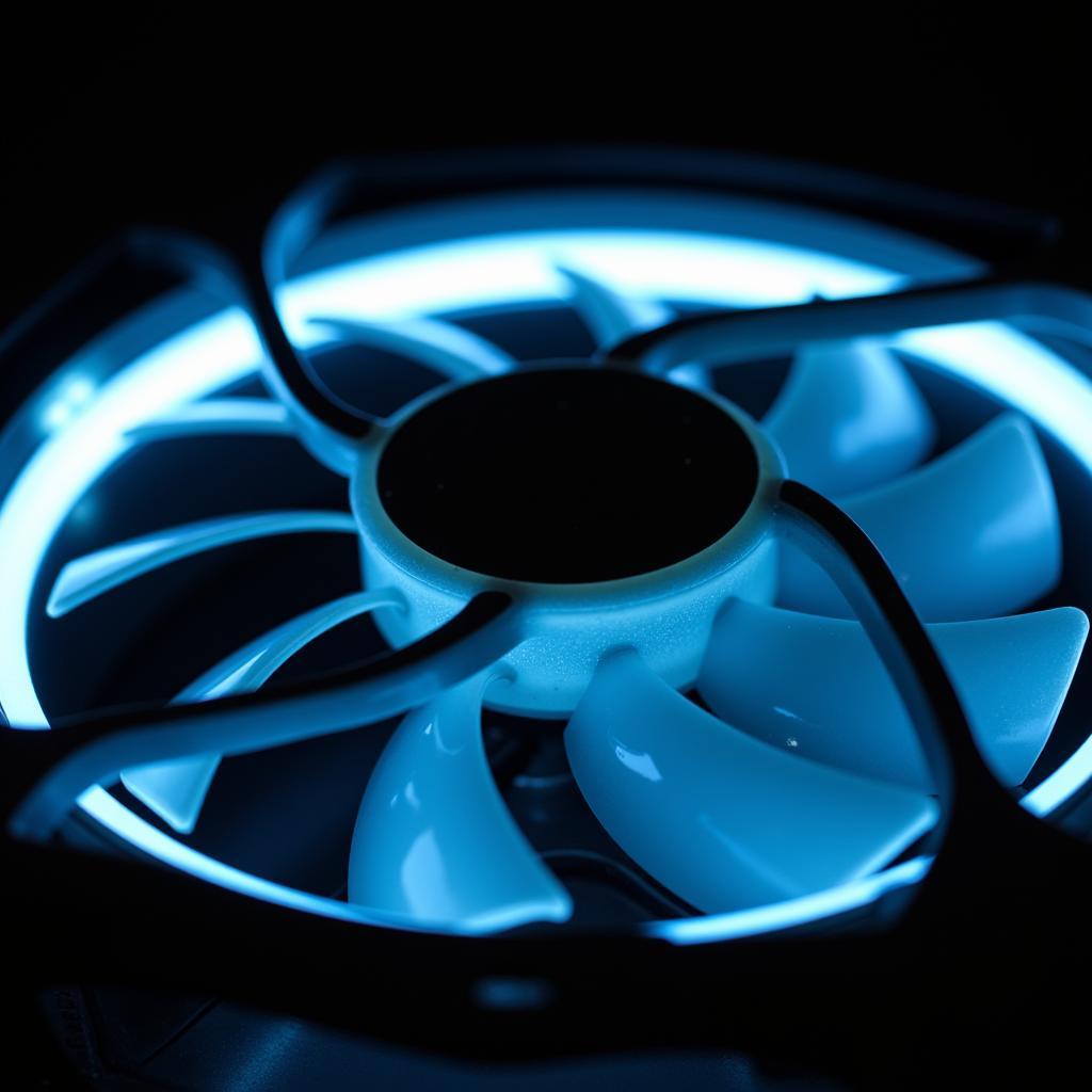 Close-up view of the Infinity Eclipse Halo White LED 120mm fan