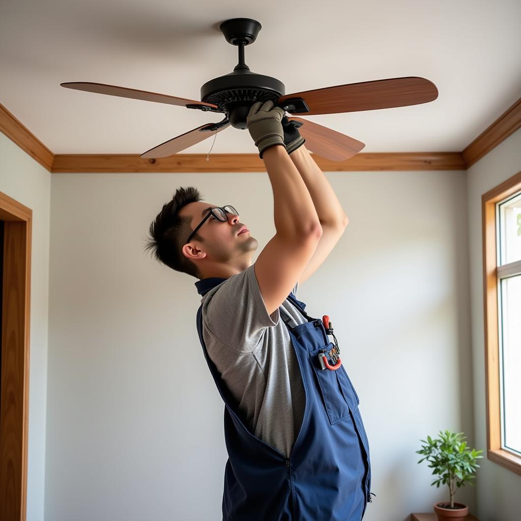 Installing a Ceiling Fan in Vietnam